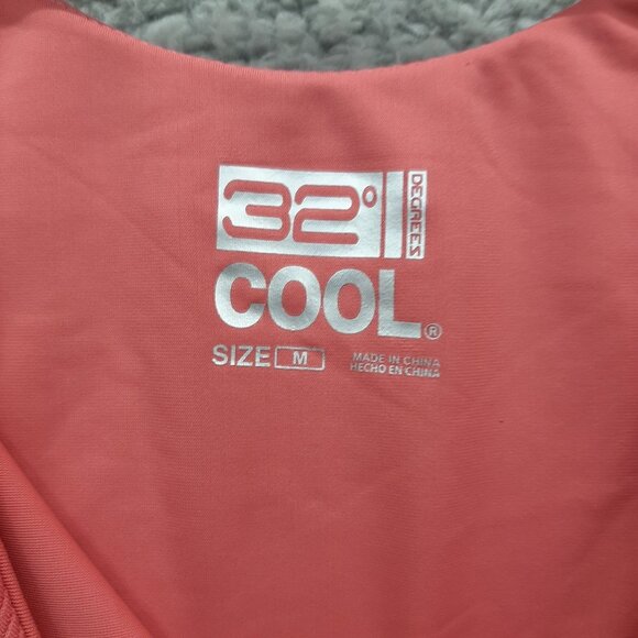 32 Degrees Cool Womens Medium Activewear Coral ribbed built-in bra Tank Top - Picture 4 of 7